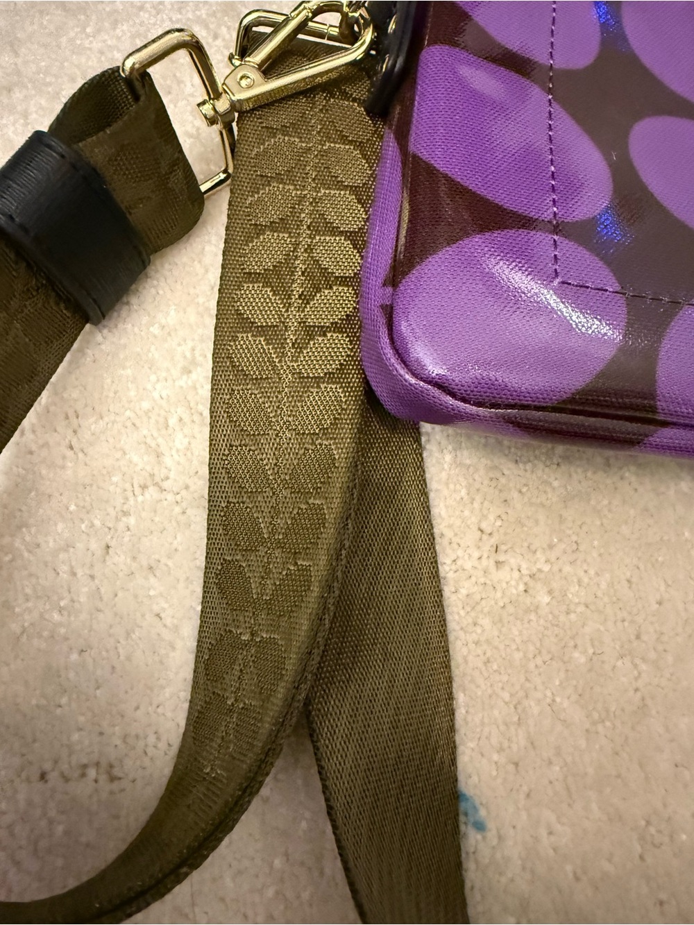 Orla Kiely Purple Floral Pattern Slim Crossbody Bag NEW - Picture 7 of 10